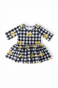 Mila & Rose ® Iowa Plaid Tigerhawk 3/4 Sleeve Twirl Bodysuit — main product shot