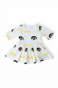 Mila & Rose ® Iowa White Tigerhawk 3/4 Sleeve Twirl Bodysuit — main product shot