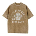 It's Beer Can Not Beer Can't T-Shirt – Funny Optimistic Beer Pun Vintage Washed Tee, Humorous Lightweight Cotton Drinking Graphic Top