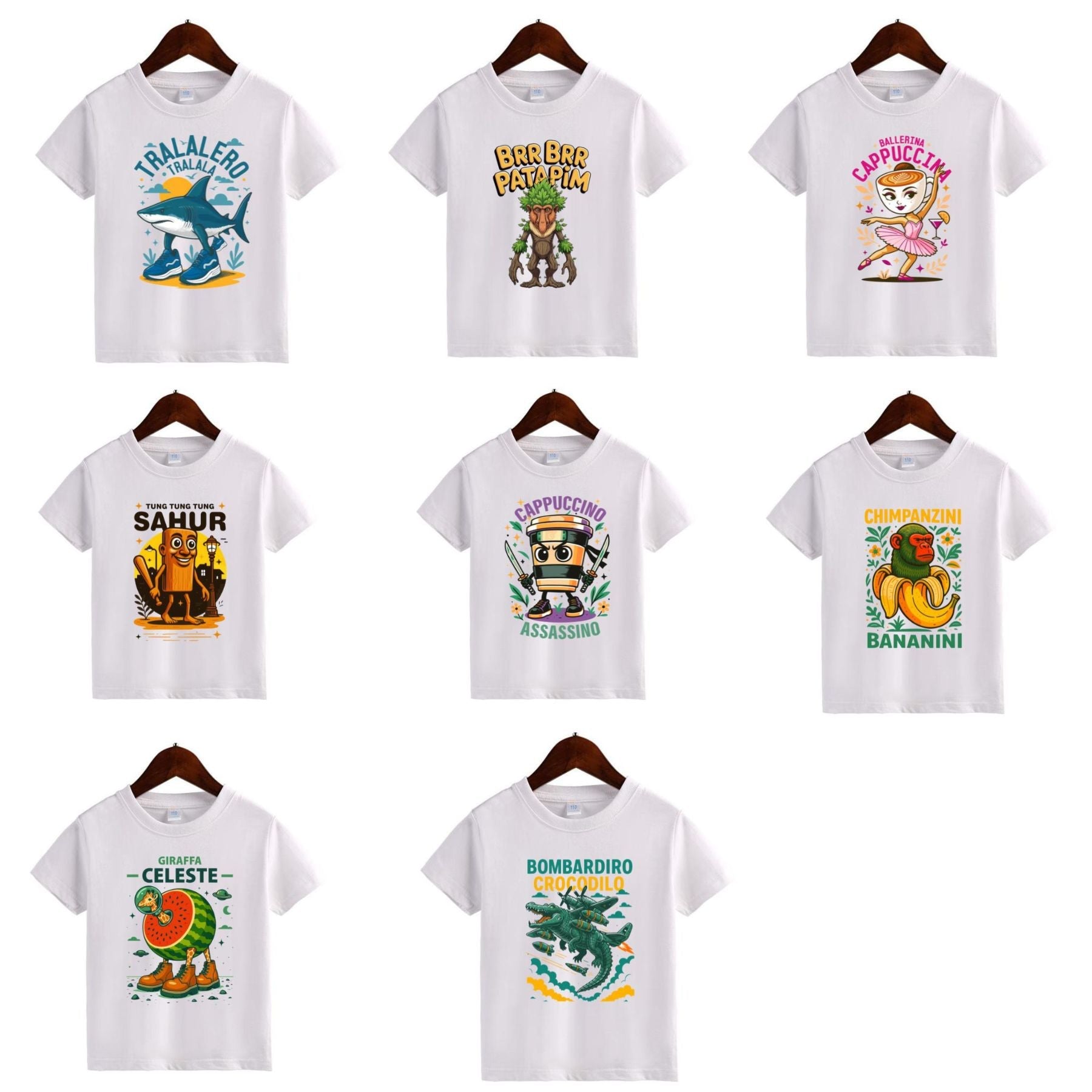 Pasimax Italian Meme Character T-Shirt for Kids — main product shot