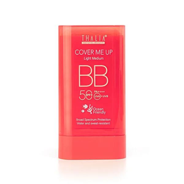 Thalia Natural Beauty Reef-Safe 50 SPF Sunscreen Stick with BB Tone Equalizer for Light Skin - Eco-Friendly, Cruelty-Free, Paraben-Free Sun Protection
