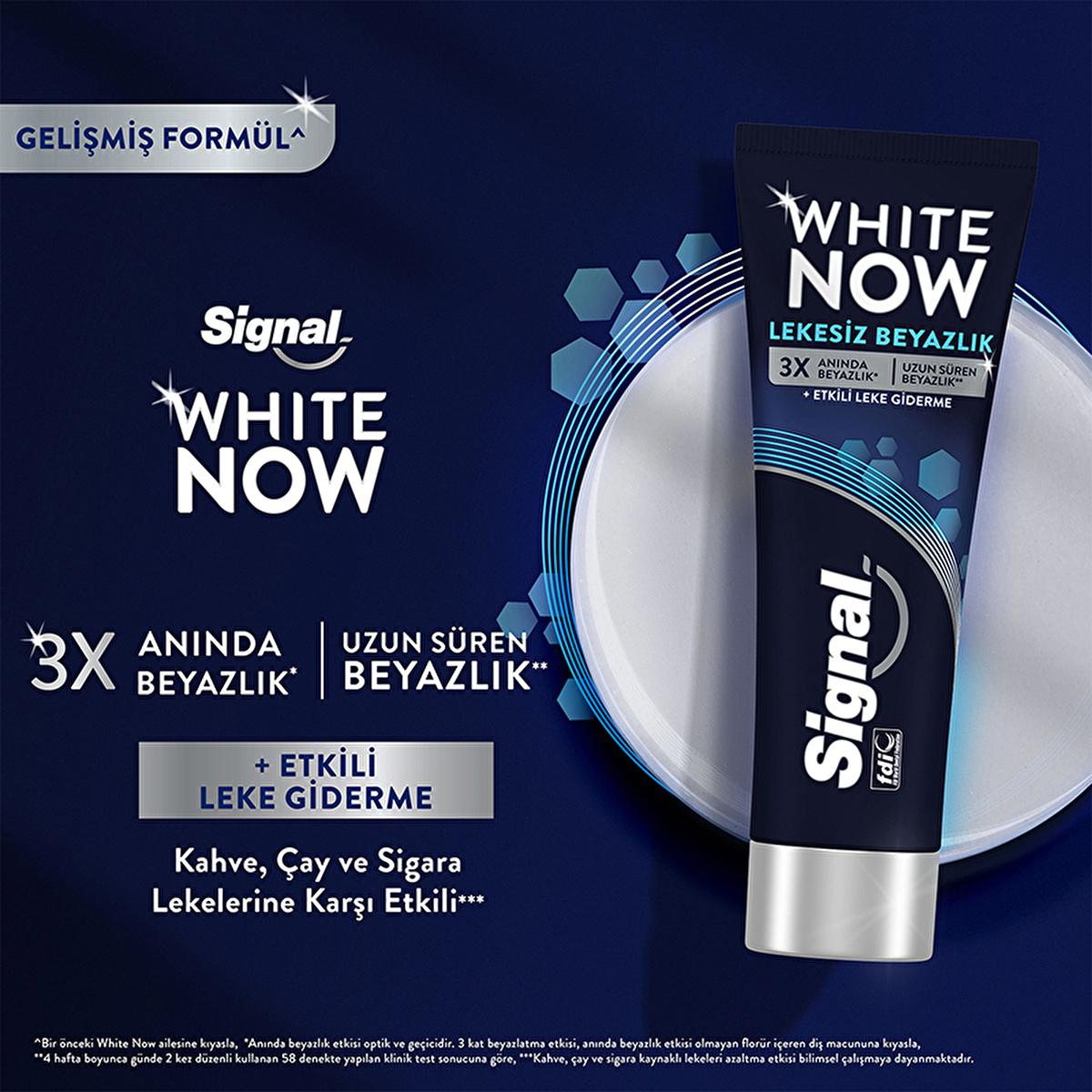 Signal White Now Whitening Toothpaste - Instant 3x Whitening, Stain Removal - 2.54 fl oz