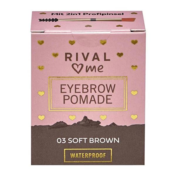 Rival Loves Me Waterproof Eyebrow Pomade with Professional Brush - Long Lasting Ka_ Pomadõ for Defined Brows
