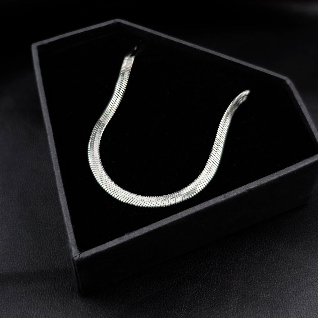 BodyCandy Stainless Steel 3mm Herringbone Link Chain Necklace — main product shot