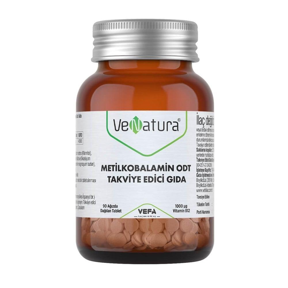 VeNatura Vitamin B12 (Methylcobalamin) Supplement - 90 Orally Disintegrating Tablets - Vegan, Gluten-Free, 1000 µg Strength