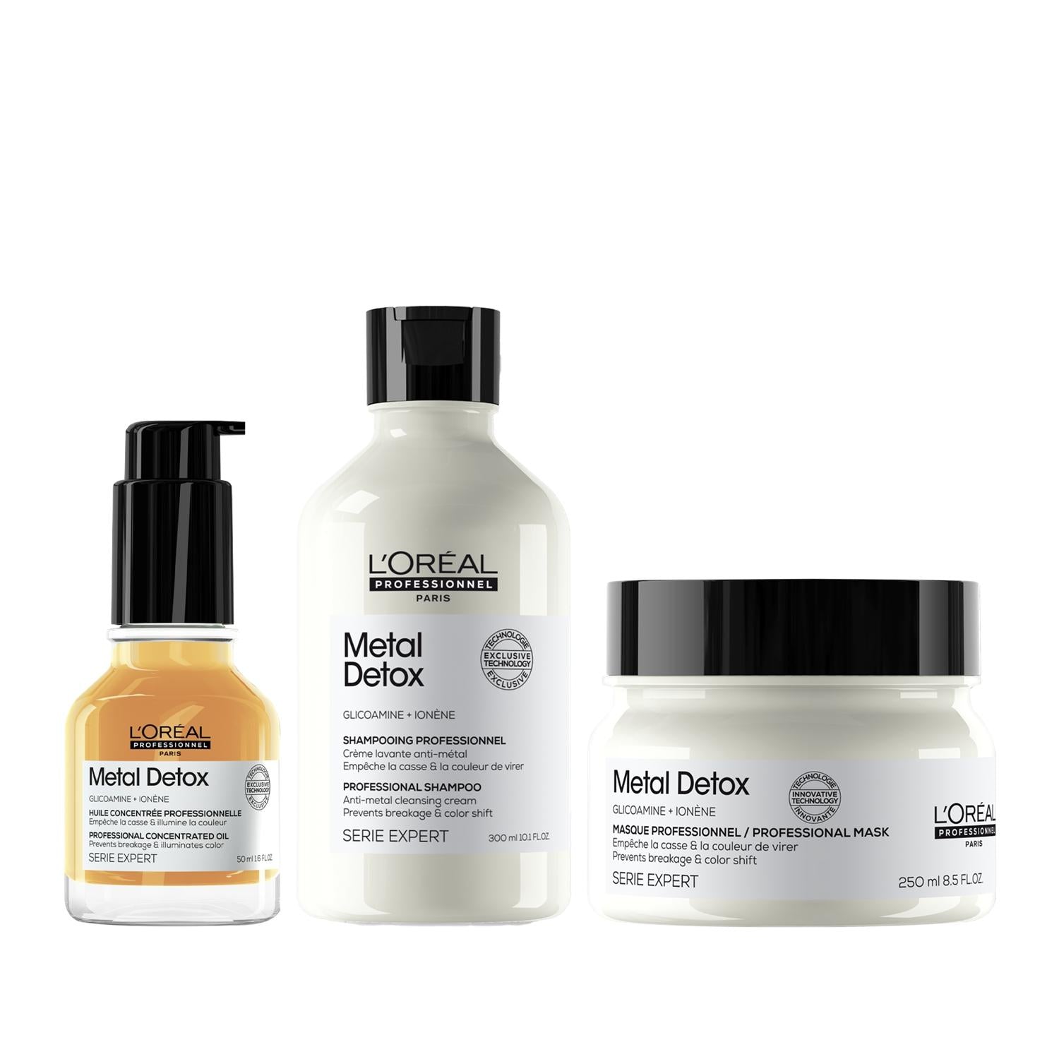 Loreal Professionnel Metal Detox Hair Care Set: Remove Metal Buildup, Protect Color & Prevent Breakage - Salon Grade Detox for Color Treated Hair