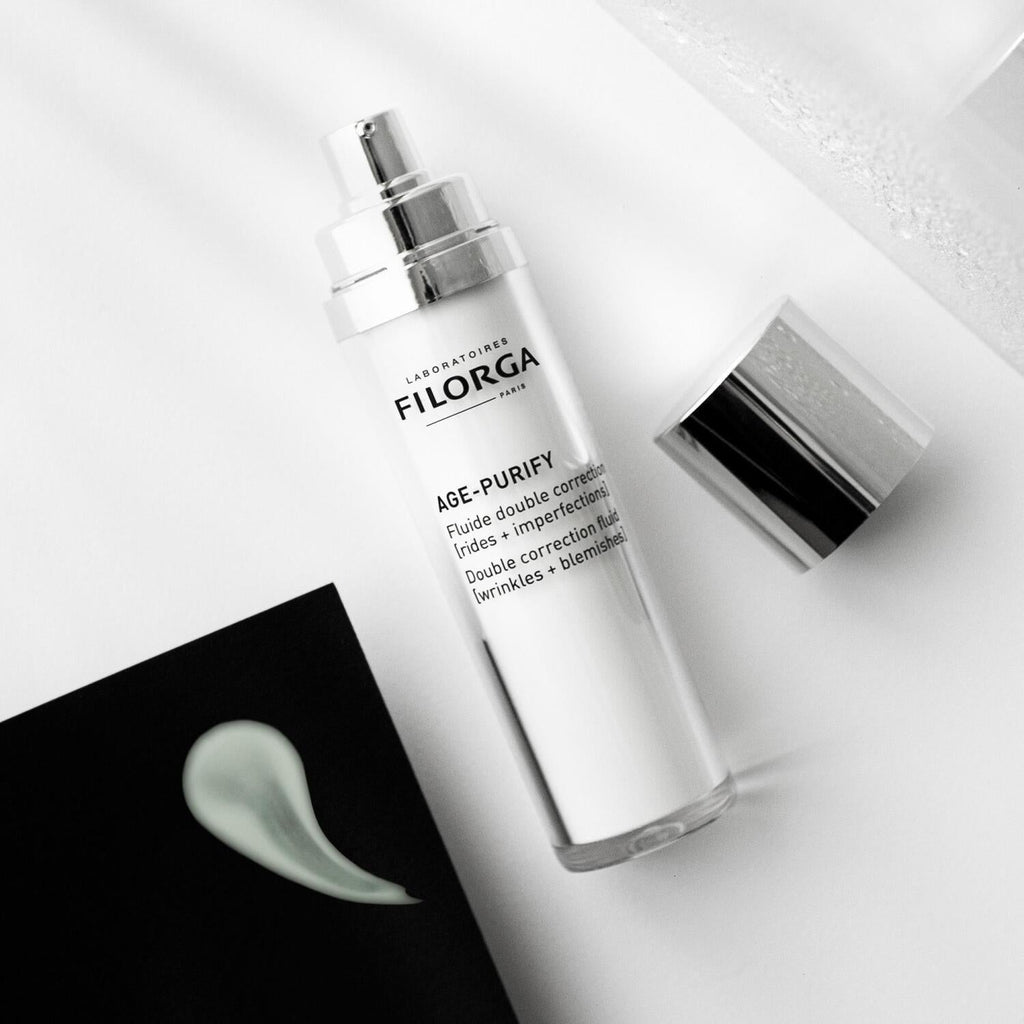Filorga Age Purify Double Correction Fluid 50ml - Anti-Aging Facial Fluid for Oily Skin with Hyaluronic Acid and Peptides