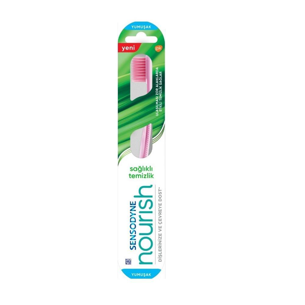 Sensodyne Nourish Soft Toothbrush for Sensitive Teeth and Gums - Gentle Cleaning, Healthy Oral Hygiene