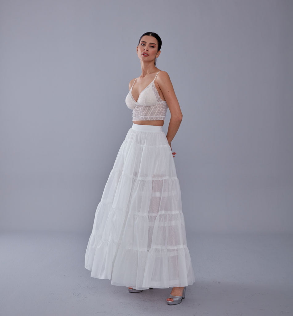 Elegant Voile and Hoop Petticoat with Two Layers - Perfect for Bridal and Costume Wear – Bridal Port, view 4