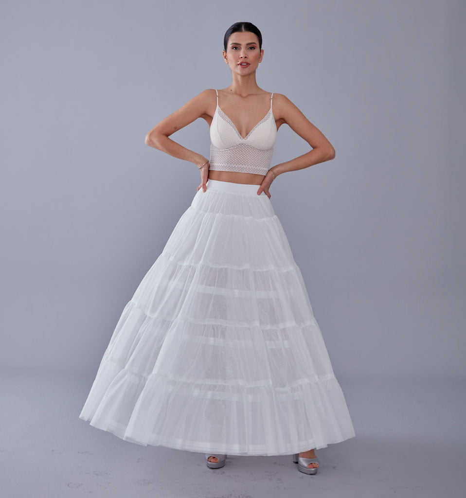 Elegant Voile and Hoop Petticoat with Two Layers - Perfect for Bridal and Costume Wear – Bridal Port