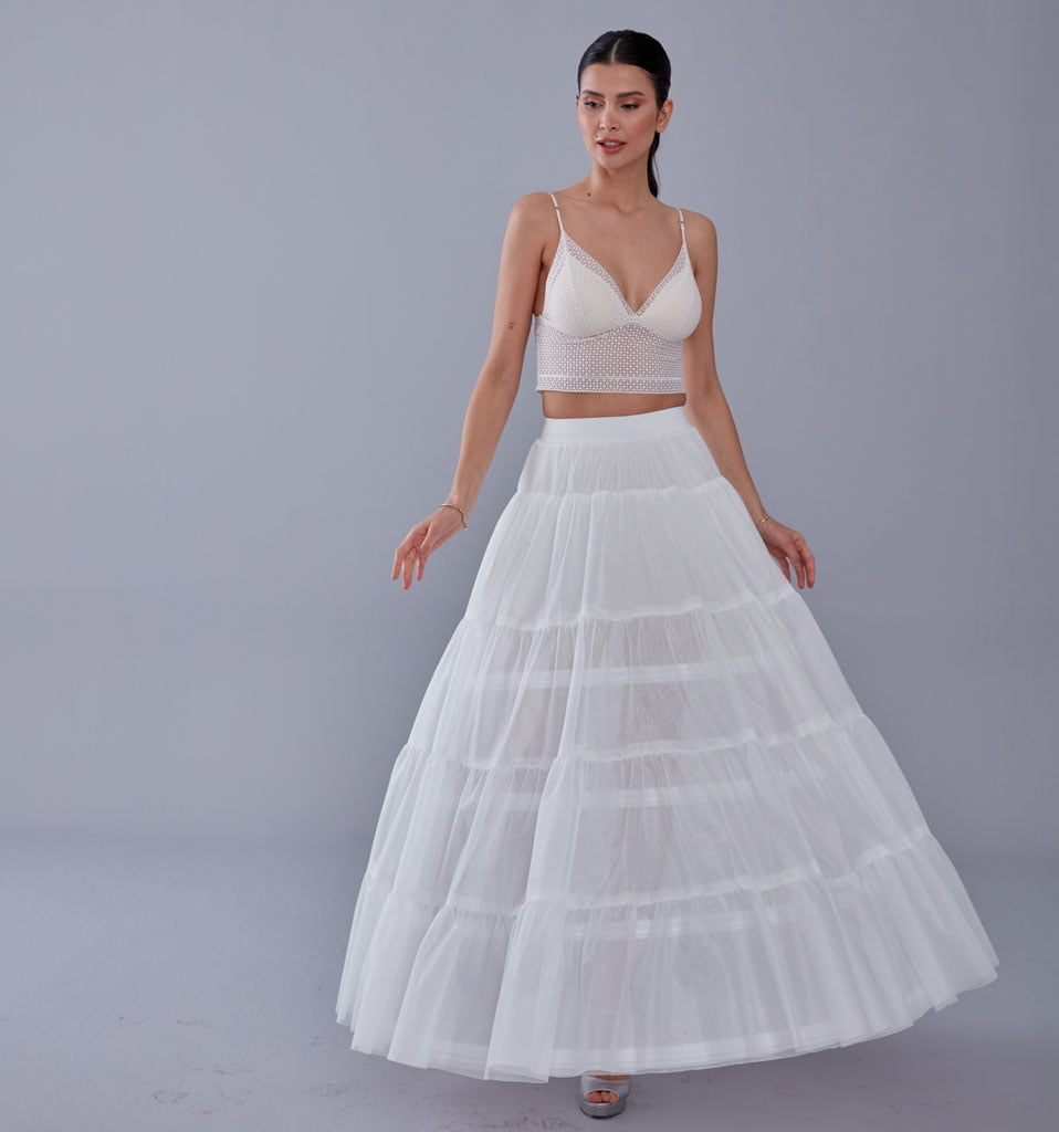 Elegant Voile and Hoop Petticoat with Two Layers - Perfect for Bridal and Costume Wear – Bridal Port, view 5