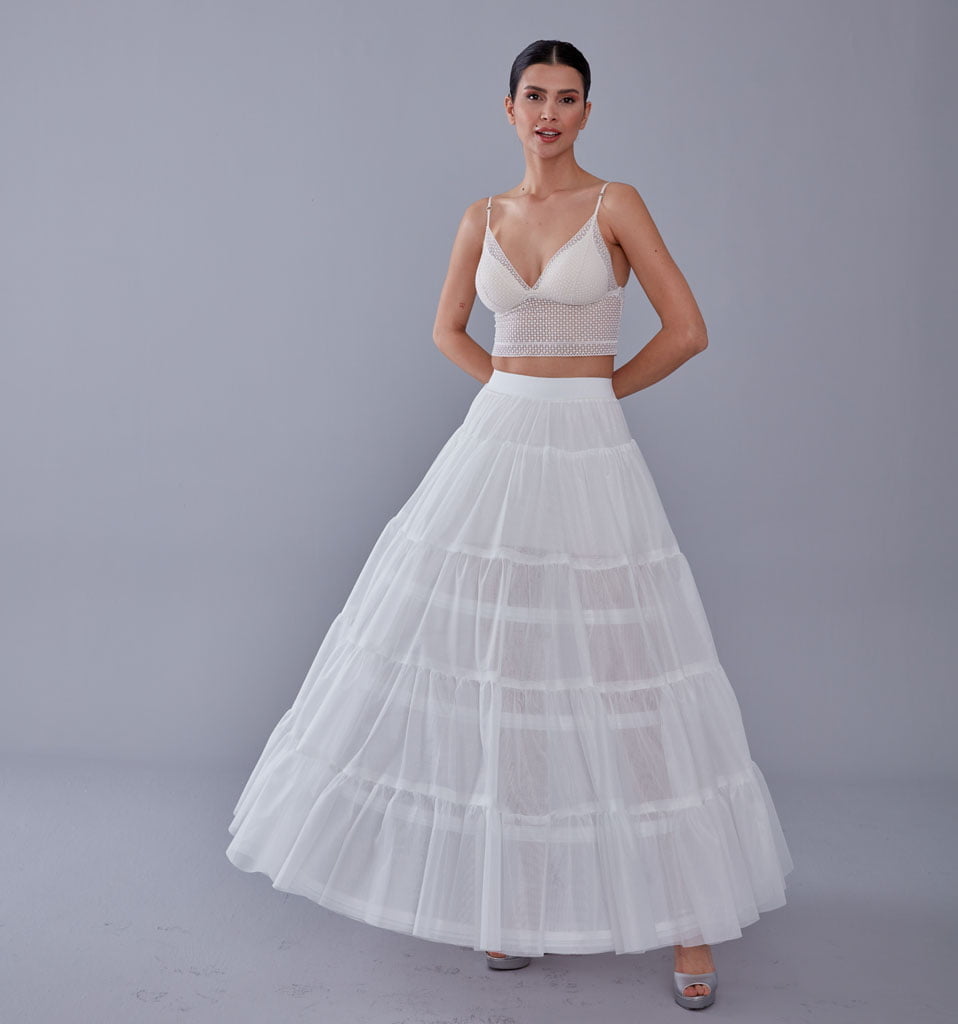 Elegant Voile and Hoop Petticoat with Two Layers - Perfect for Bridal and Costume Wear – Bridal Port, view 2