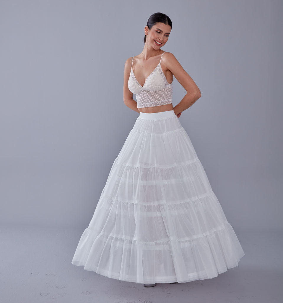 Elegant Voile and Hoop Petticoat with Two Layers - Perfect for Bridal and Costume Wear – Bridal Port, view 6