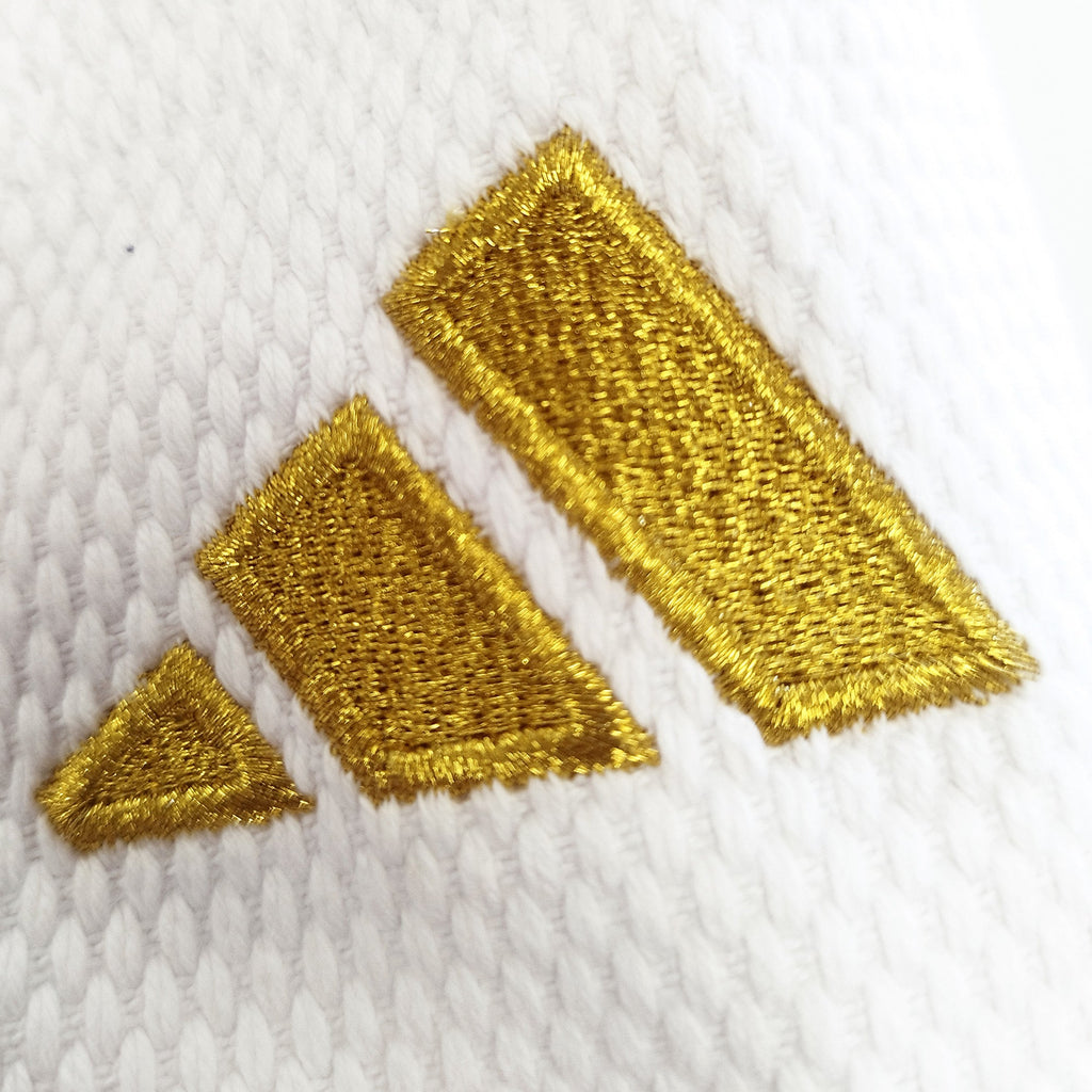 Judo Gear USA J690 Quest Gold Stripes — lifestyle context