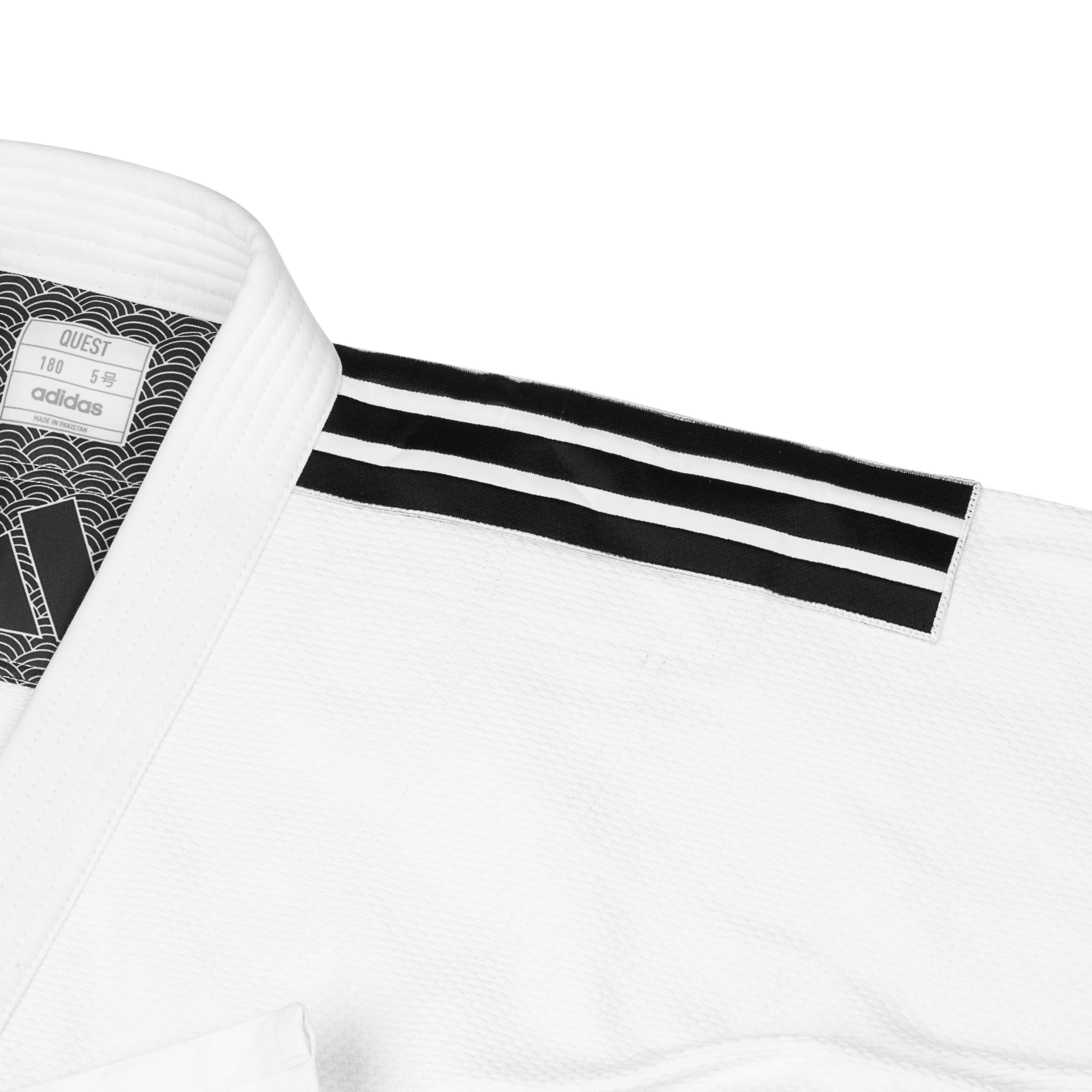 Judo Gear USA J690 Quest with Black and White Stripes — detail close-up