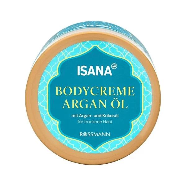 Isana Argan Oil Body Cream: Deeply Moisturizing Coconut & Shea Butter Vegan Body Lotion for Dry Skin - Hydrating, Dermatologically Tested