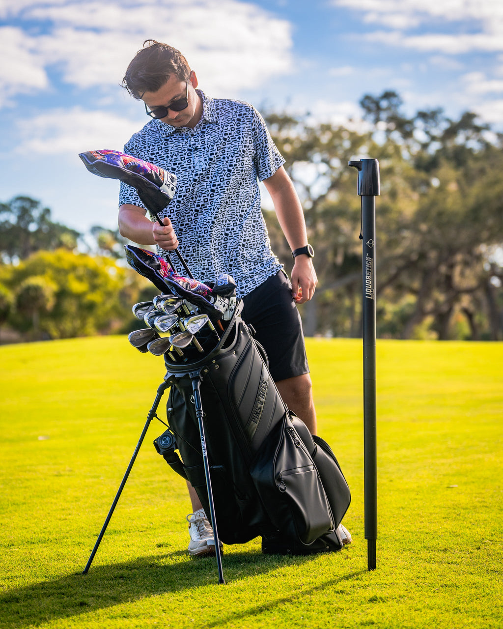 Pins and Aces LiquorStick® 3.0 - Black — in-use photo