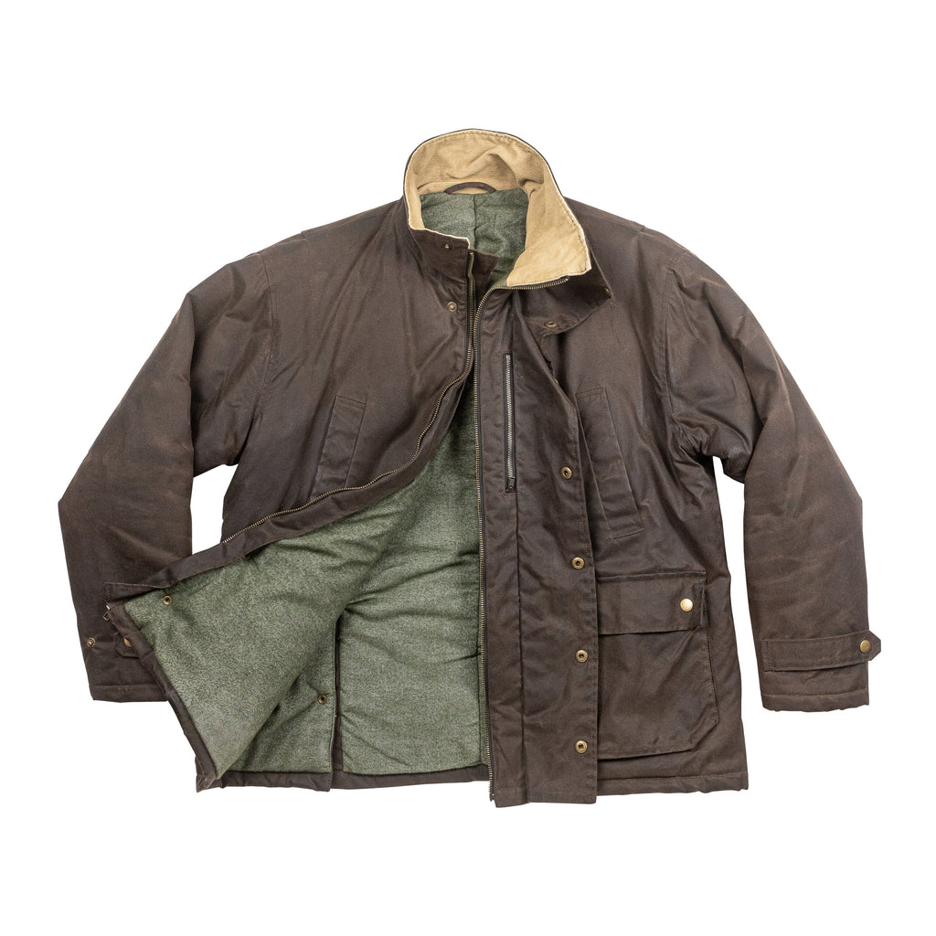Adirondack Field Copperas  Waxed  Jacket (Chocolate) — scale reference