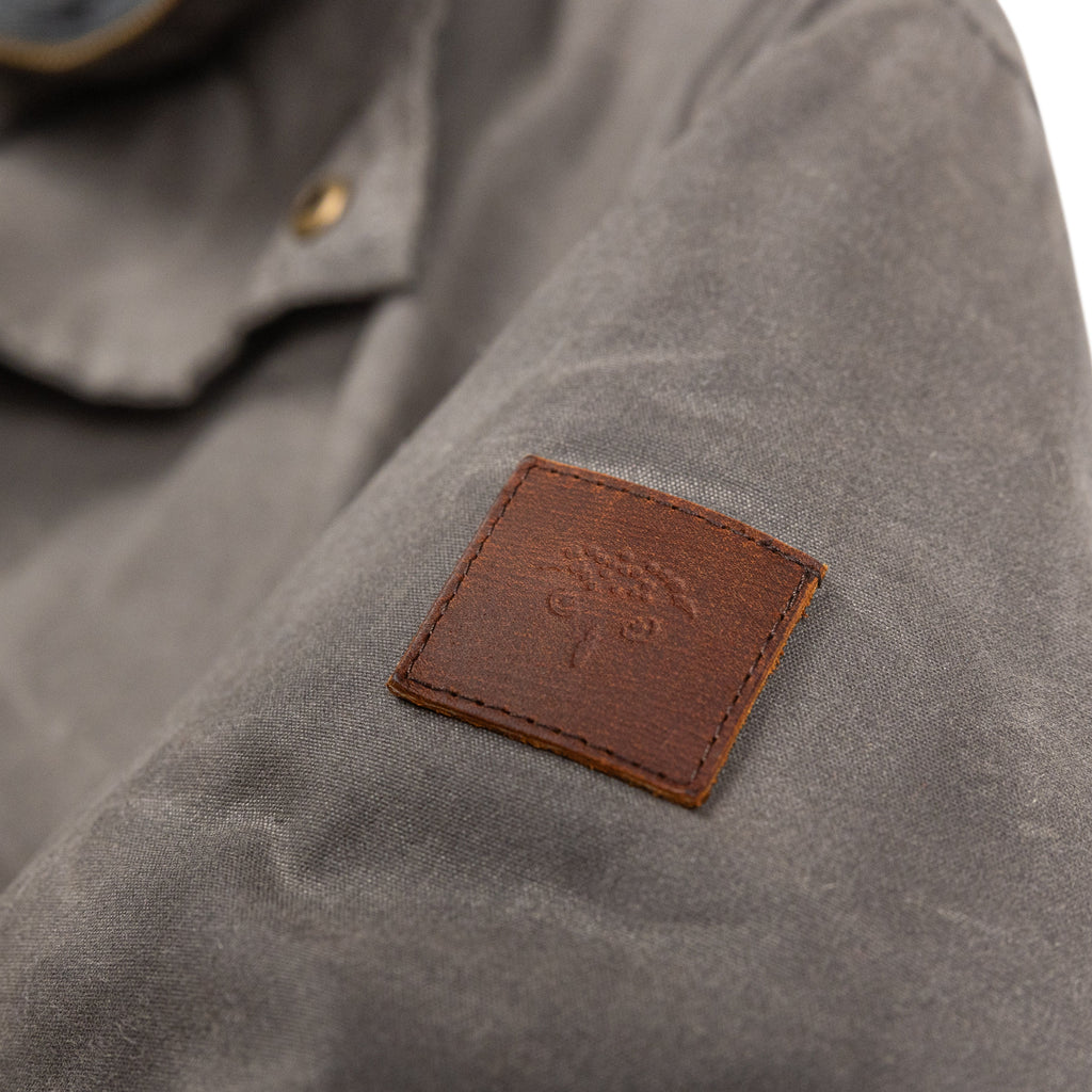 Adirondack Field Copperas  Waxed  Jacket (Chocolate) — in-use context
