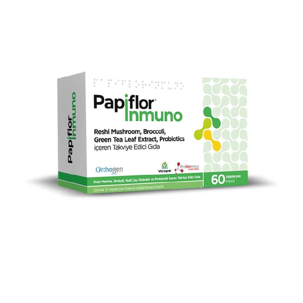 Papiflor Immune Support Supplement - 60 Vegetarian Capsules with Reishi Mushroom, Probiotics & Vitamins
