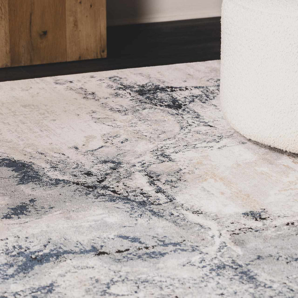 Kirkland Dark Blue Marble Rug – Boutique Rugs, view 17