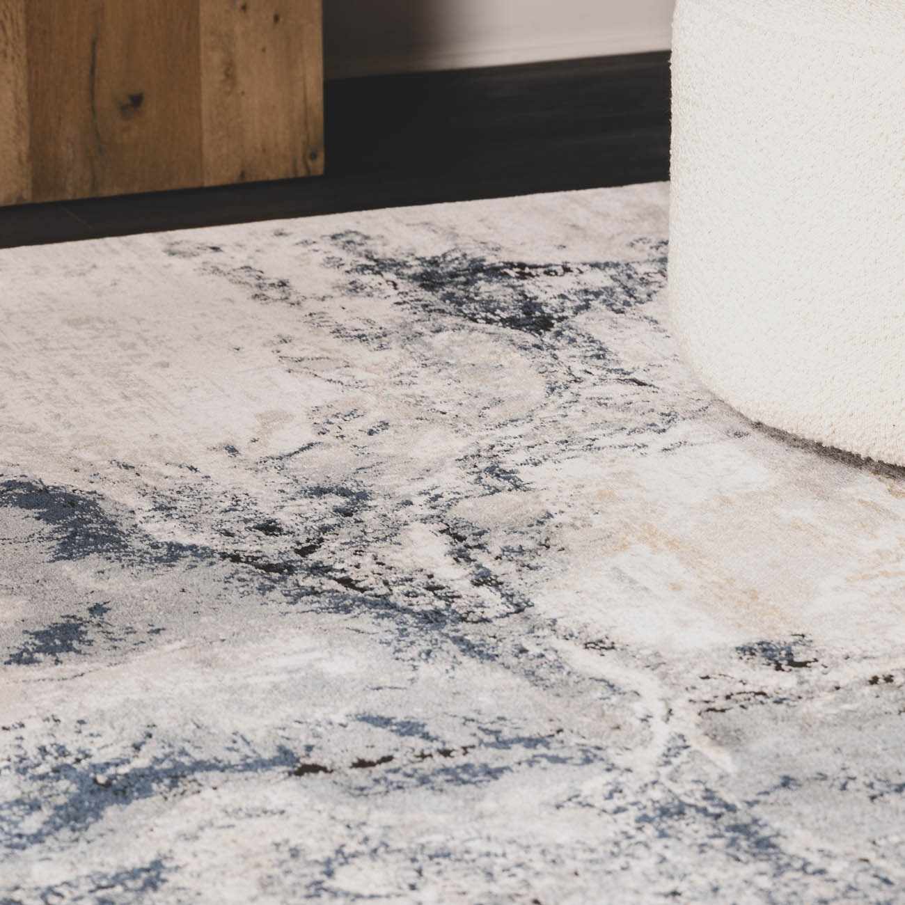 Kirkland Dark Blue Marble Rug – Boutique Rugs, view 10