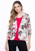 KADOU BOUTIQUE 3/4 Sleeve Floral Jacket — detail close-up