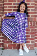 Mila & Rose ® JMU Plaid Duke Dog 3/4 Sleeve Pocket Twirl Dress — main product shot