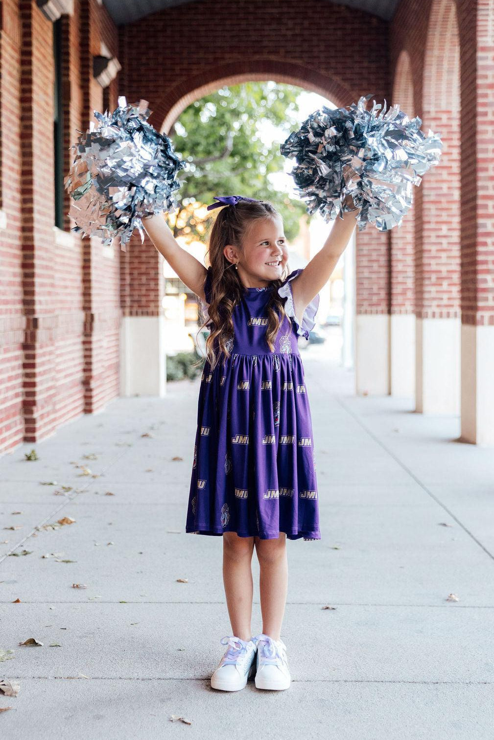 Mila & Rose ® JMU Purple Duke Dog Flutter Twirl  Dress — side view