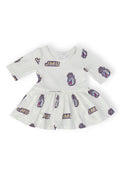 Mila & Rose ® JMU White Duke Dog 3/4 Sleeve Twirl Bodysuit — main product shot