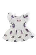 Mila & Rose ® JMU White Duke Dog Flutter Twirl Bodysuit — main product shot