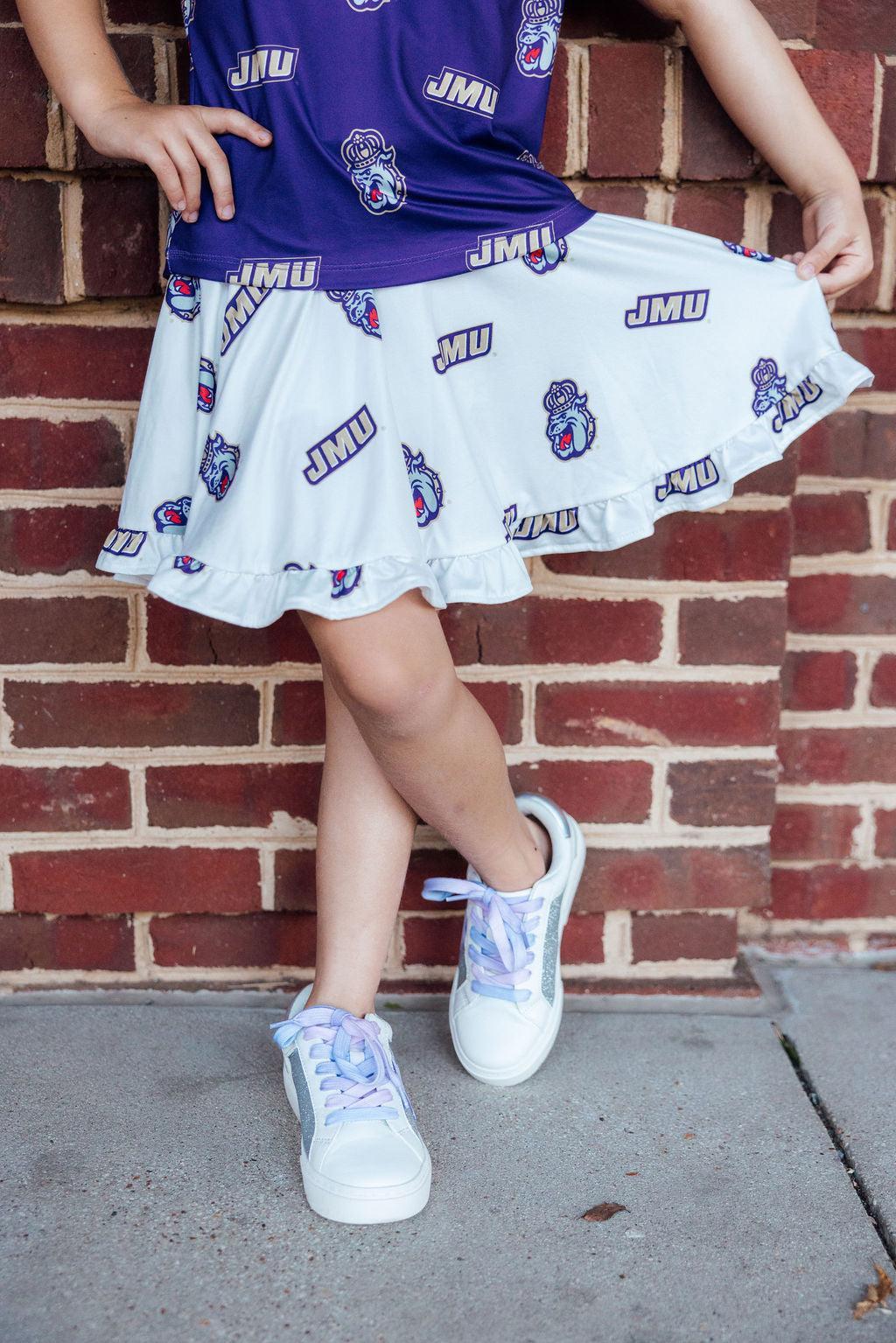Mila & Rose ® JMU White Duke Dog Twirl Skort — main product shot