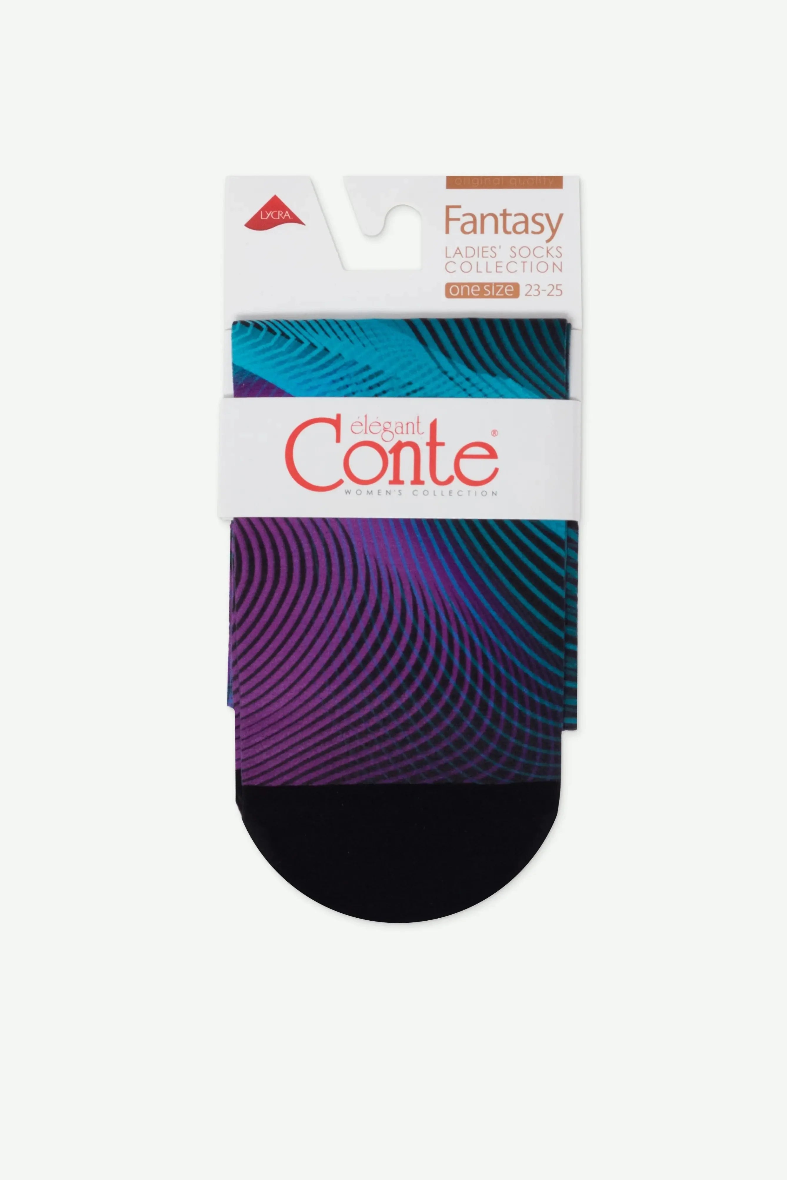 TheRanok.com Socks Conte Fantasy 907 - "Hologram" Pattern — back view