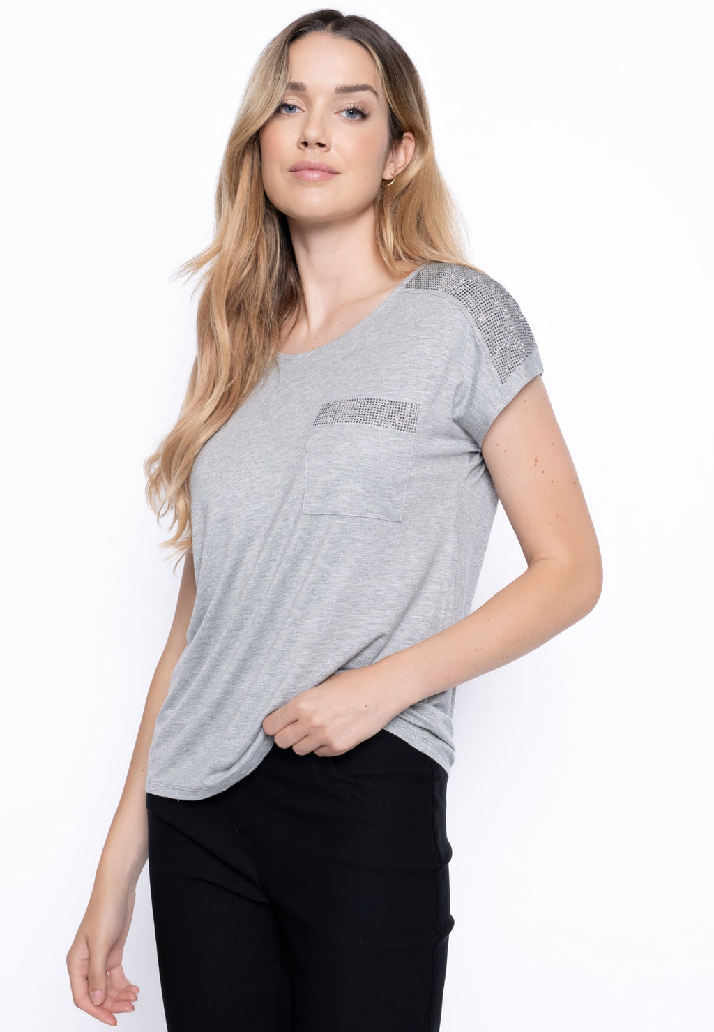 KADOU BOUTIQUE Rhinestone Embellished Top — back view