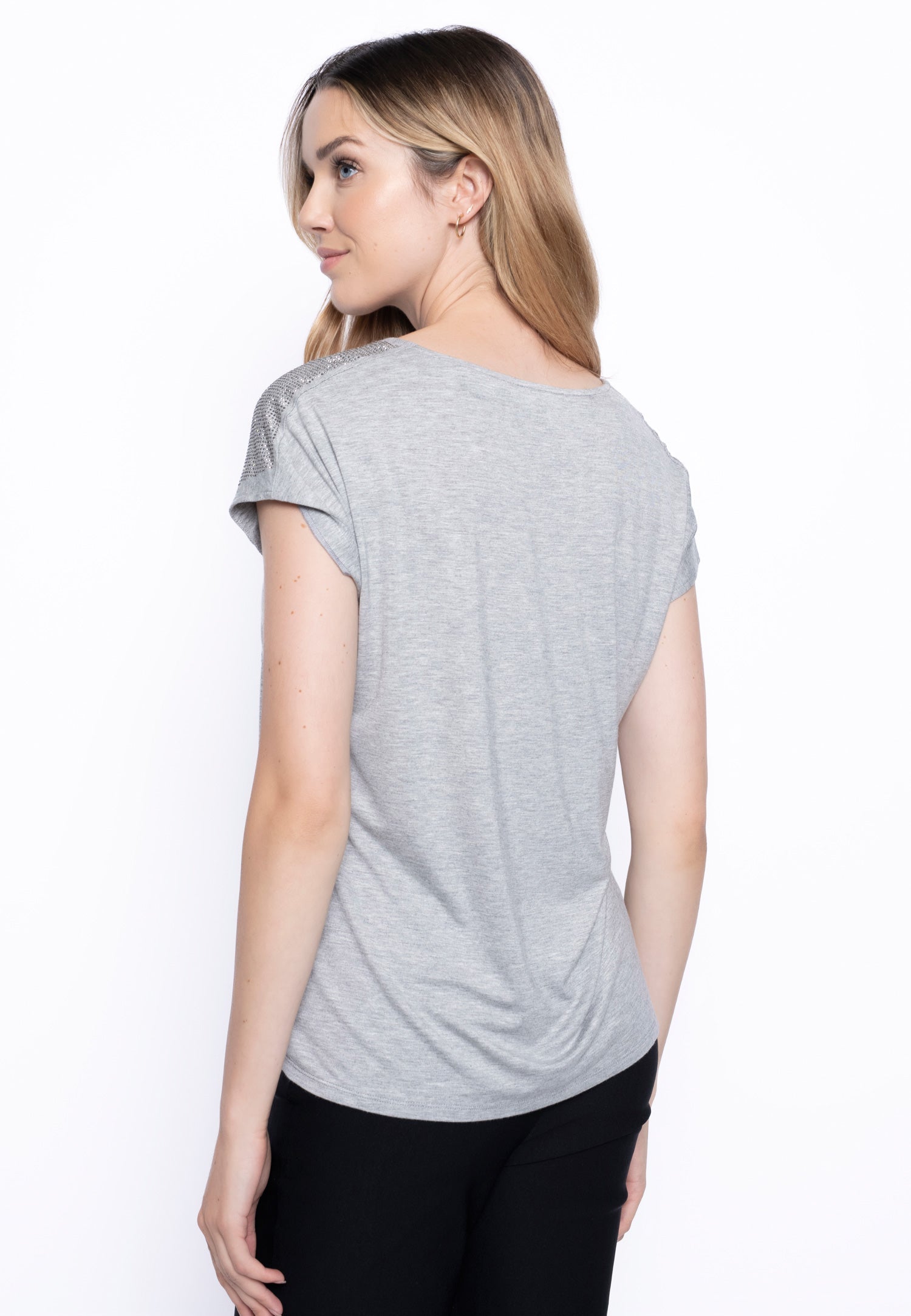 KADOU BOUTIQUE Rhinestone Embellished Top — lifestyle context