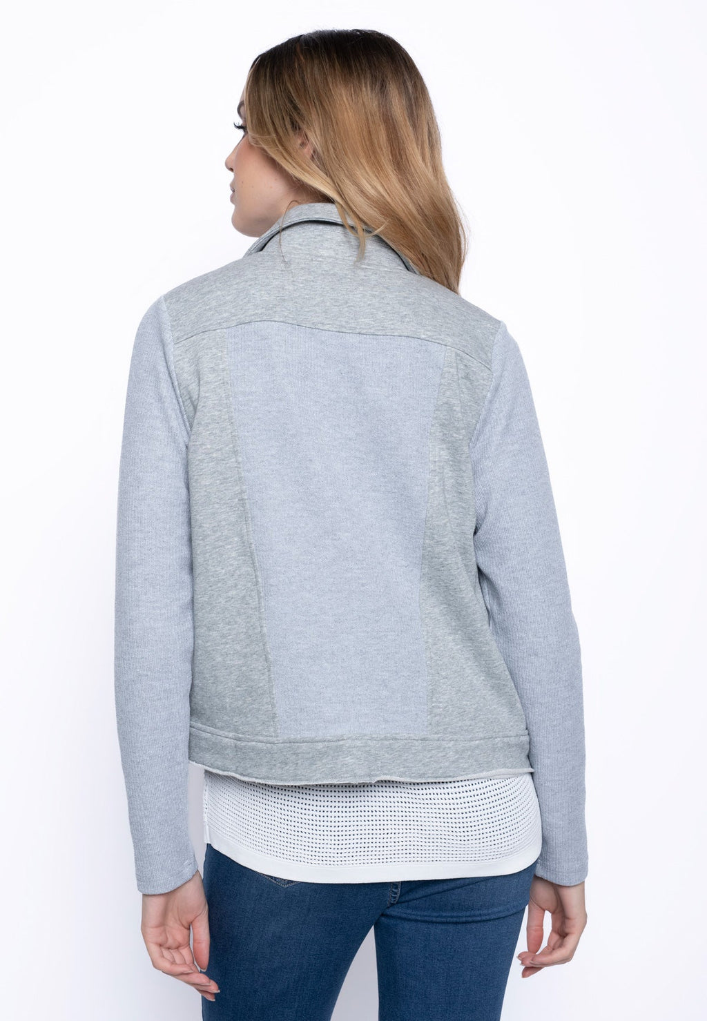 KADOU BOUTIQUE Rib Button-Up Jacket — detail close-up