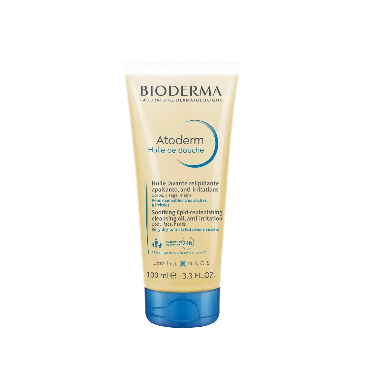 Bioderma Atoderm Shower Oil for Dry & Very Dry Skin - Gentle, Moisturizing Body Wash 100ml