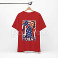Pasimax Jack Hughes Team USA Hockey Fan T-Shirt - Olympic USA Graphic Tee, Premium Heavyweight 100% Cotton Hockey Top, Americ