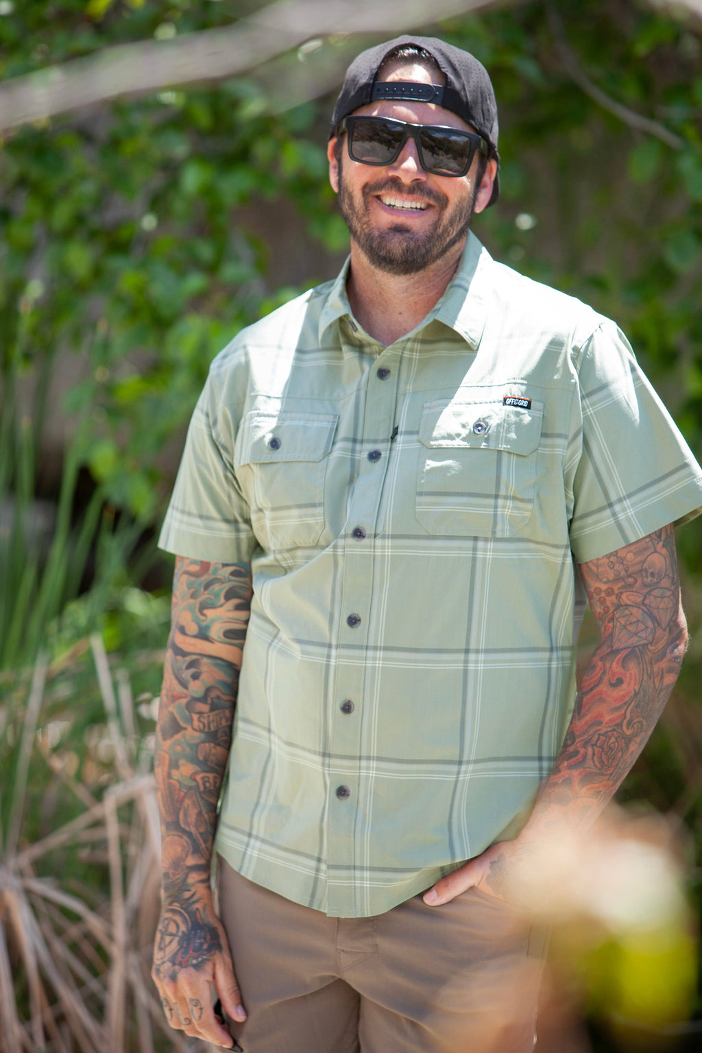 Off The Grid Surplus Jack Knife SS Shirt - Sage Green — detail close-up