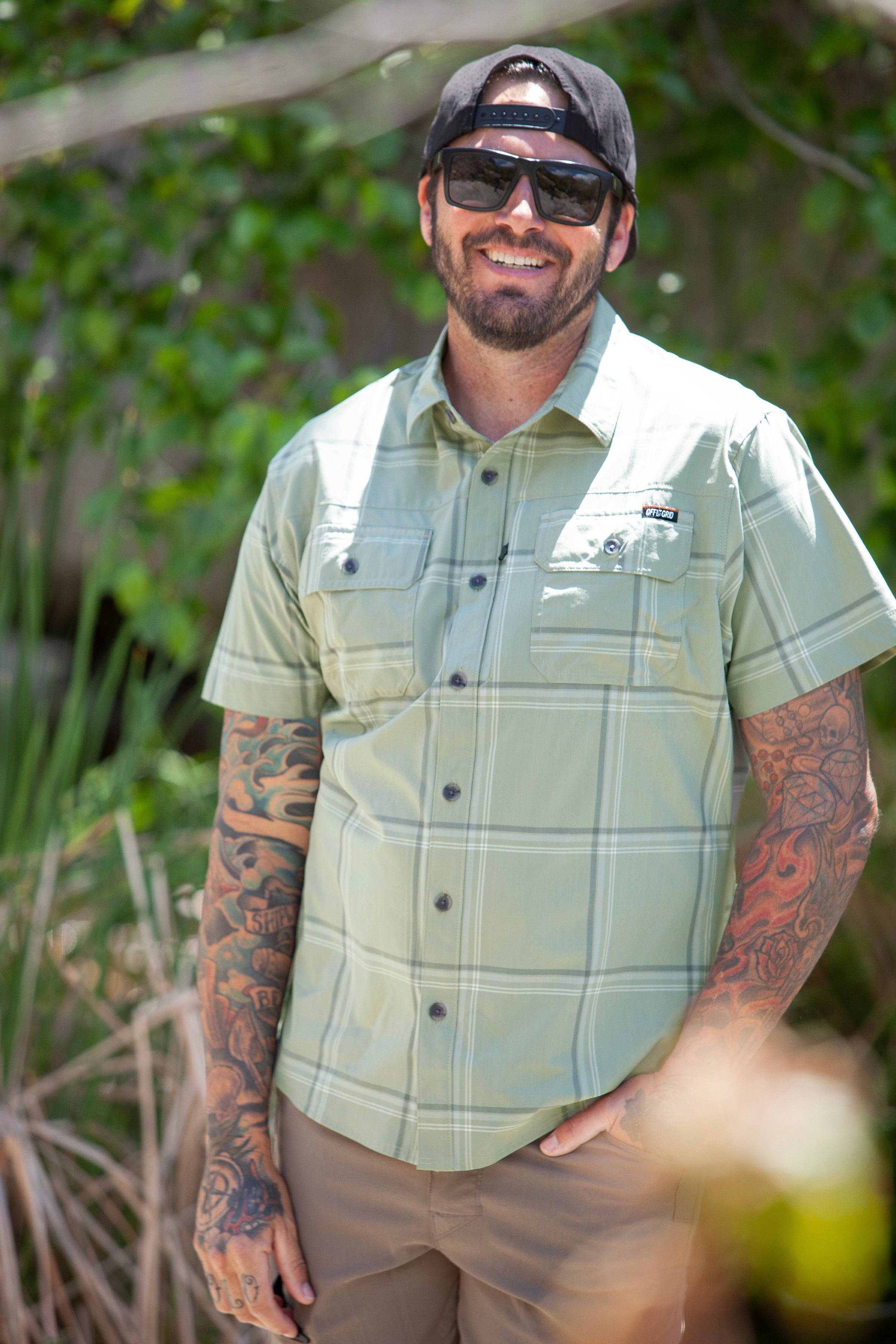 Off The Grid Surplus Jack Knife SS Shirt - Sage Green — detail close-up