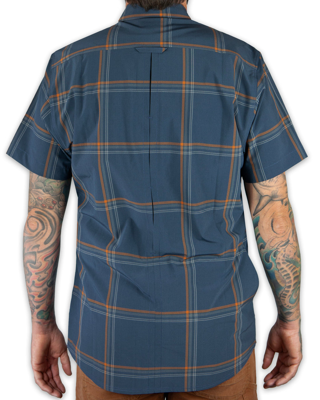 Off The Grid Surplus Jack Knife SS Shirt - Dk Gray Blue — in-use photo