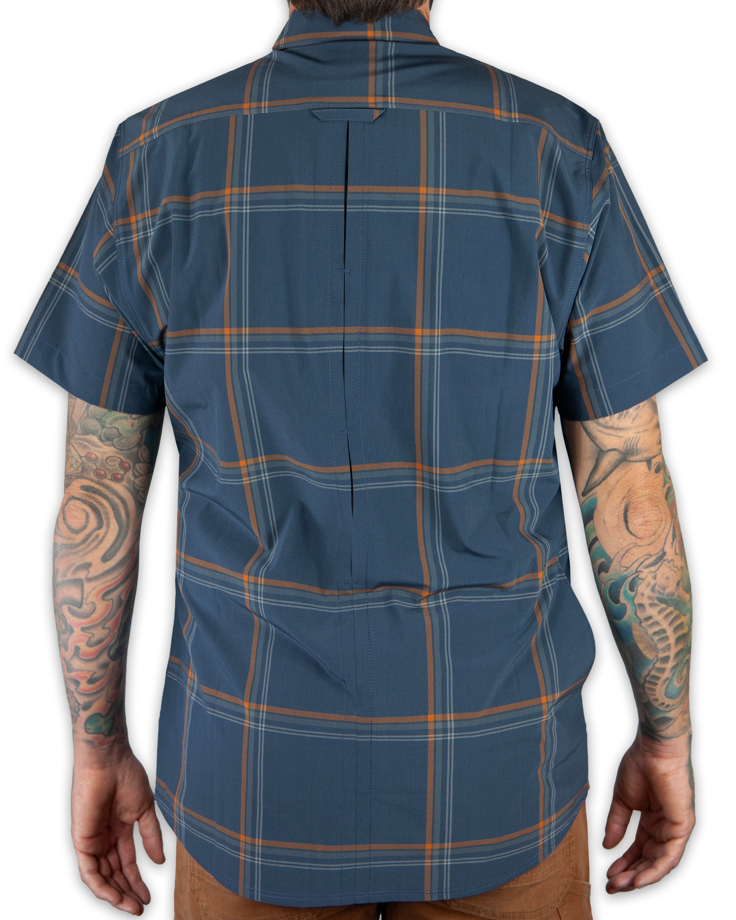 Off The Grid Surplus Jack Knife SS Shirt - Dk Gray Blue — in-use photo