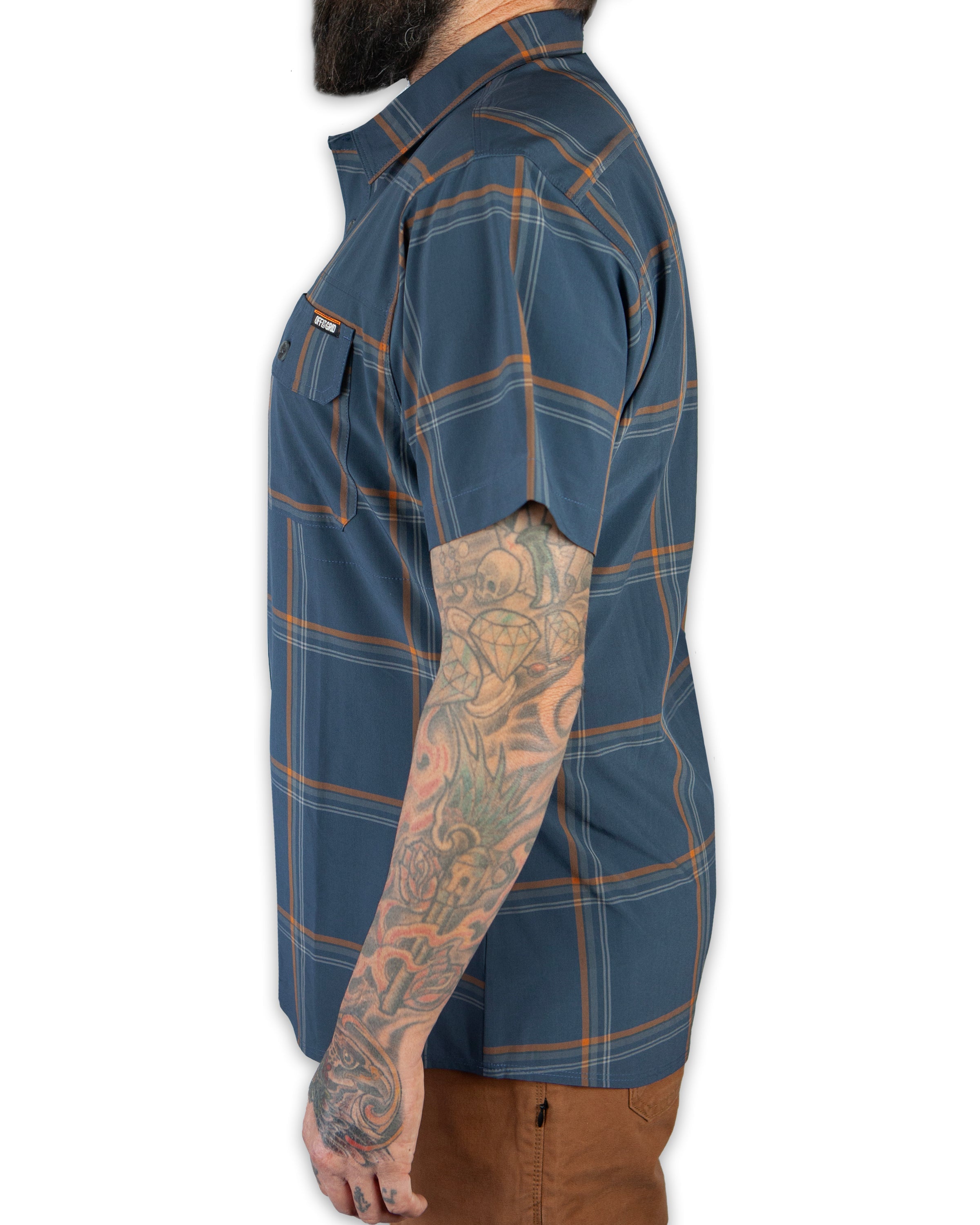Off The Grid Surplus Jack Knife SS Shirt - Dk Gray Blue — size reference