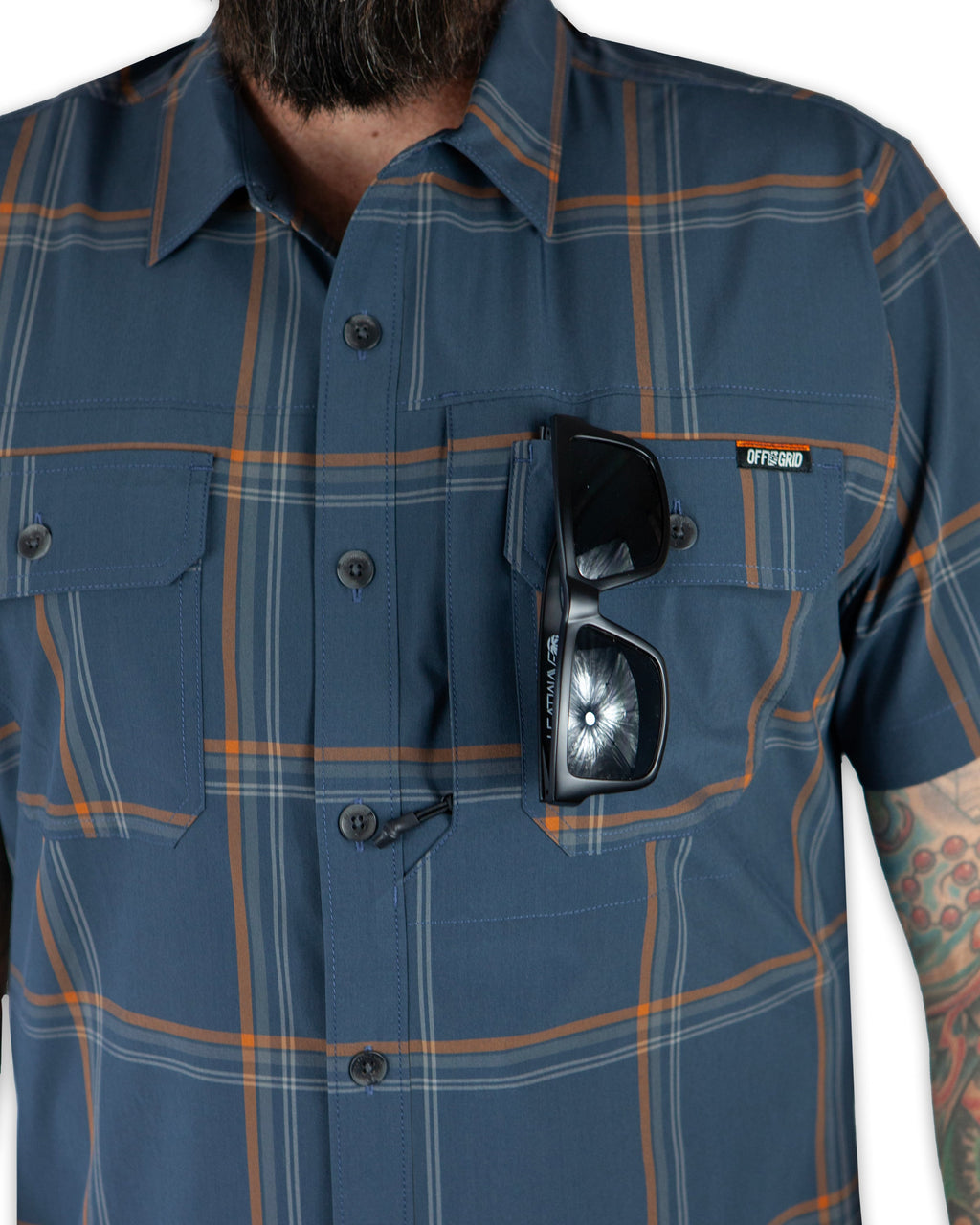 Off The Grid Surplus Jack Knife SS Shirt - Dk Gray Blue — packaging