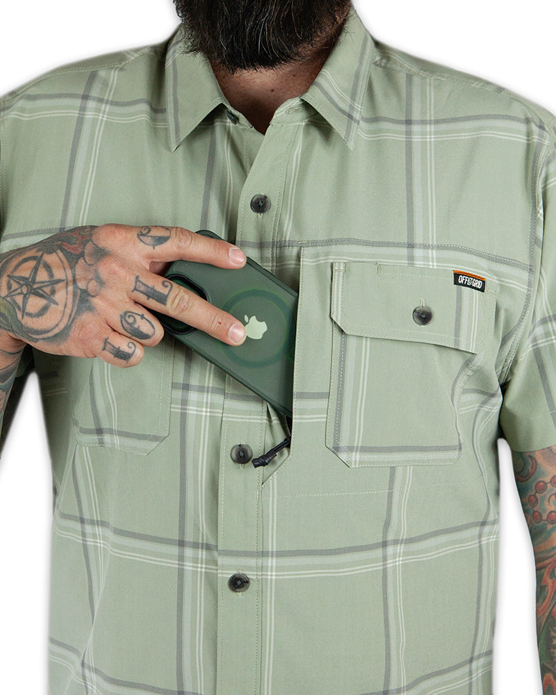 Off The Grid Surplus Jack Knife SS Shirt - Sage Green — color detail