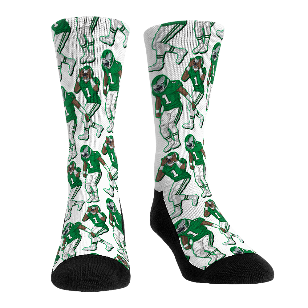 Rock 'Em Socks Jalen Hurts - Philadelphia Eagles  - Throwback Griddy — main product shot