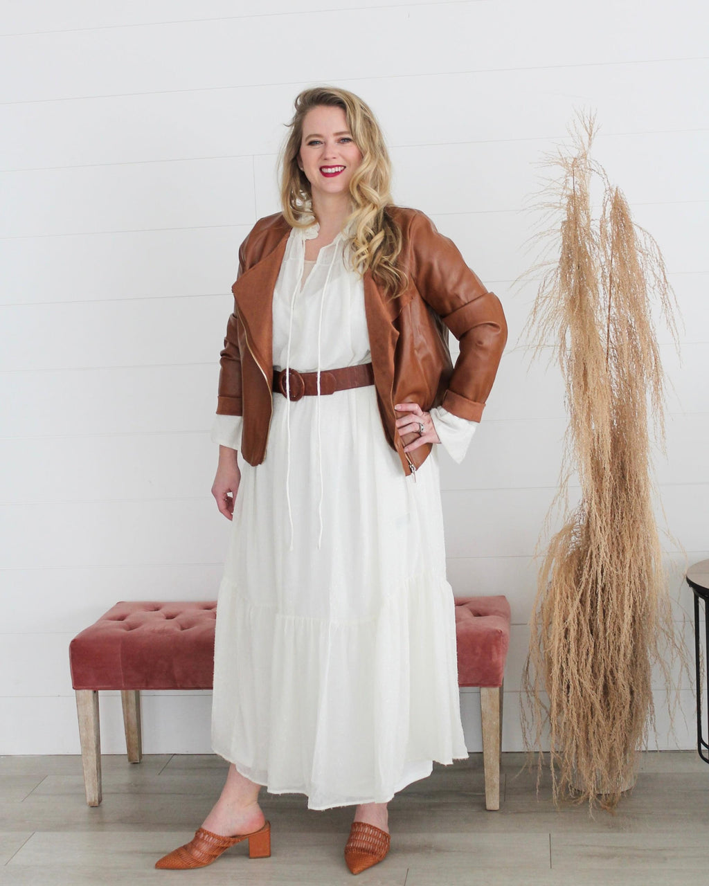 HALFTEE Layering Fashions Classic Basic Cap Sleeve — product on model