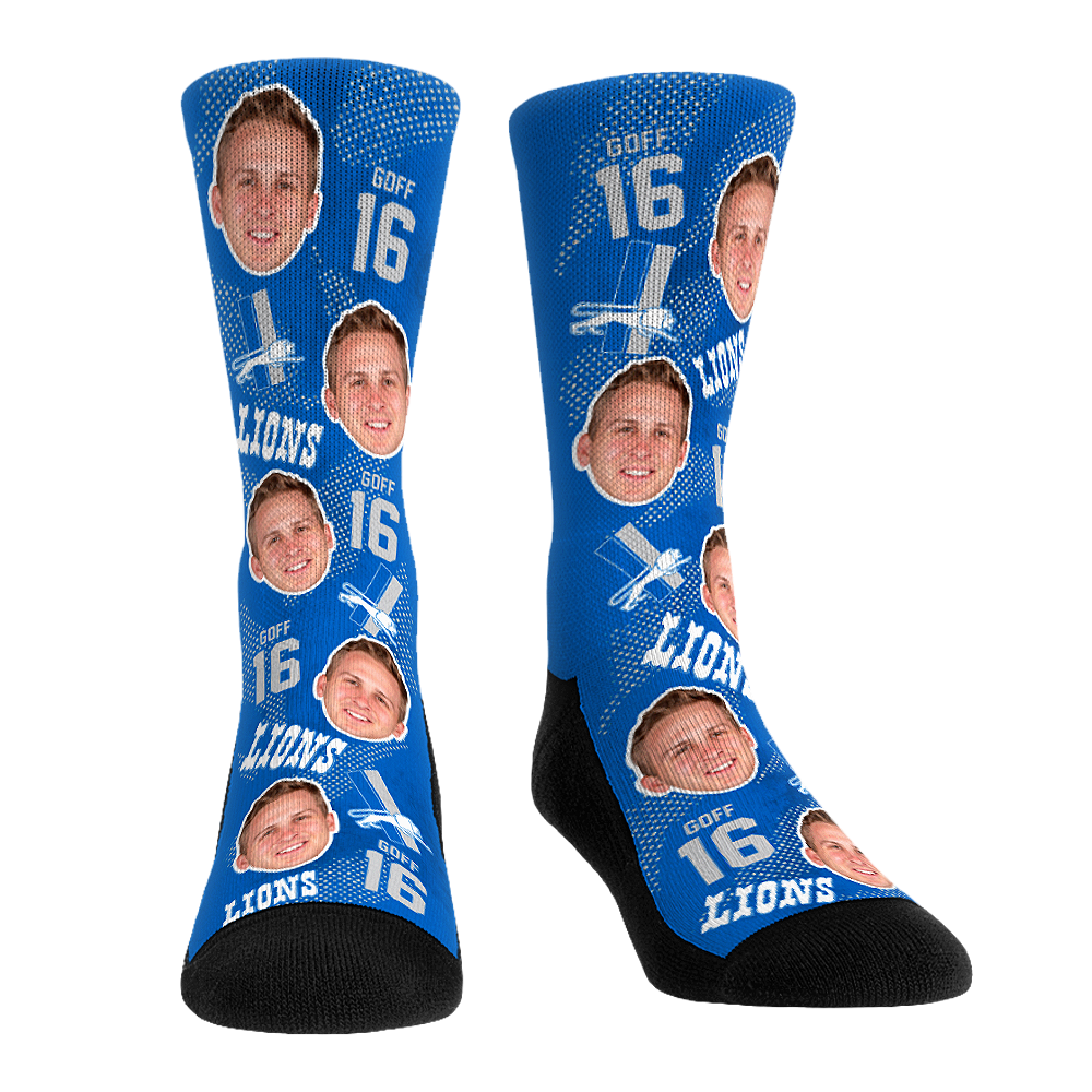Rock 'Em Socks Jared Goff - Detroit Lions - Throwback Football Guy — main product shot