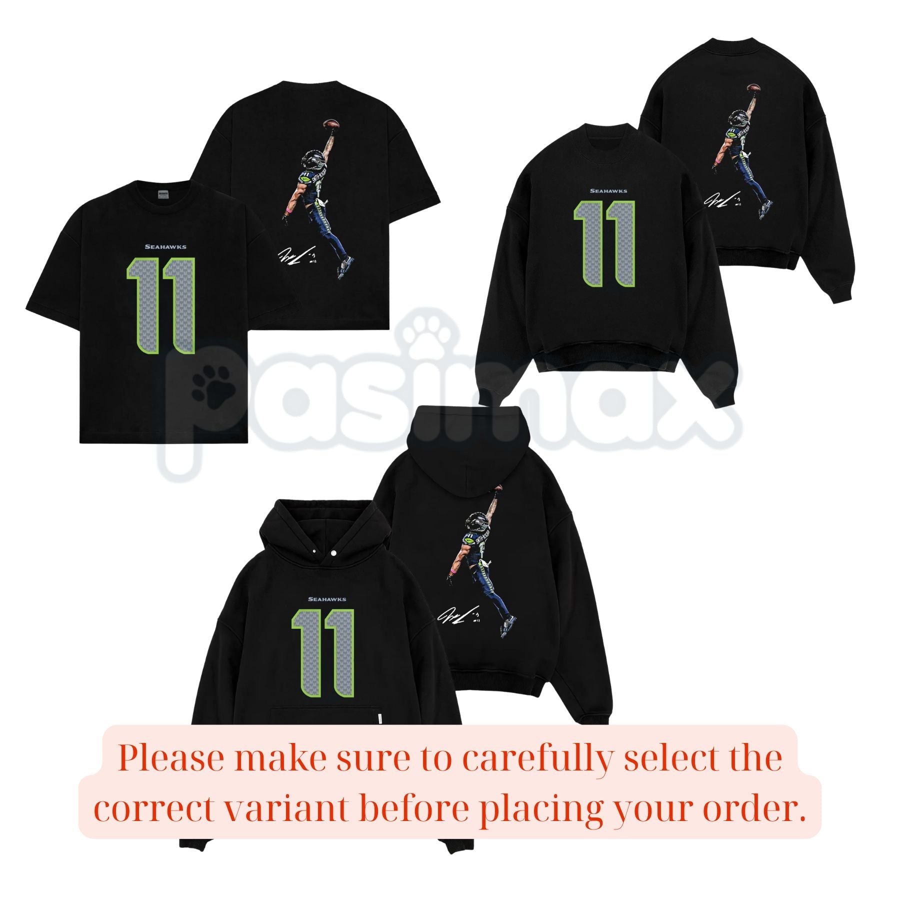 Pasimax Jaxon Smith-Njigba 'POSTERIZED' T-Shirt - Seahawks JSN Graphic Hoodie, 12s Fan Retro Apparel, Cotton Sweatshirt Gift 