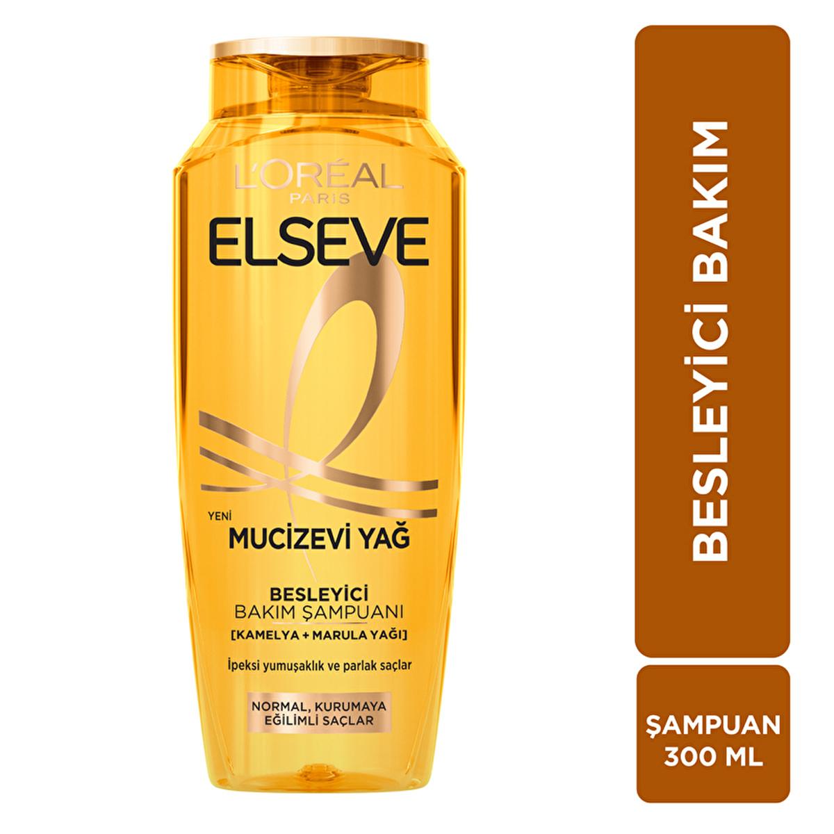 L'Oreal Paris Elseve: Nourishing Hair Shampoo for Dry Hair - Intense Moisture, Shine & 8-Week Nourishment with Kamelya & Marula Oils